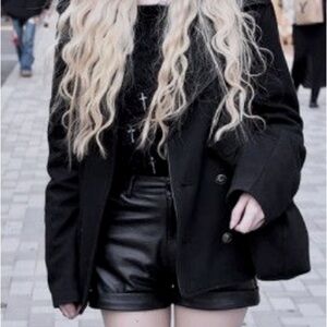 NWT! Black faux leather shorts - size XL